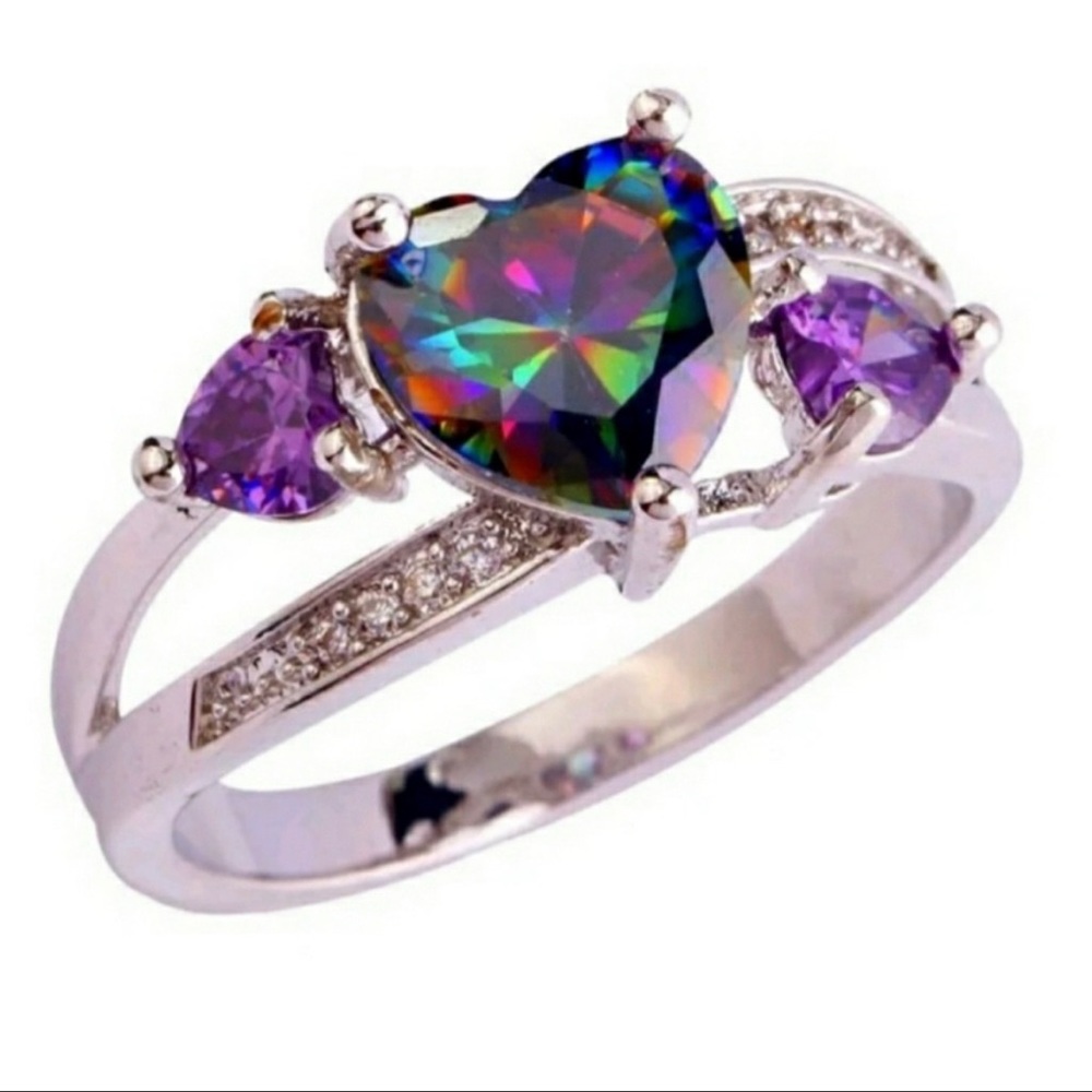 White Gold Filled Rhinestone Crystal Ring